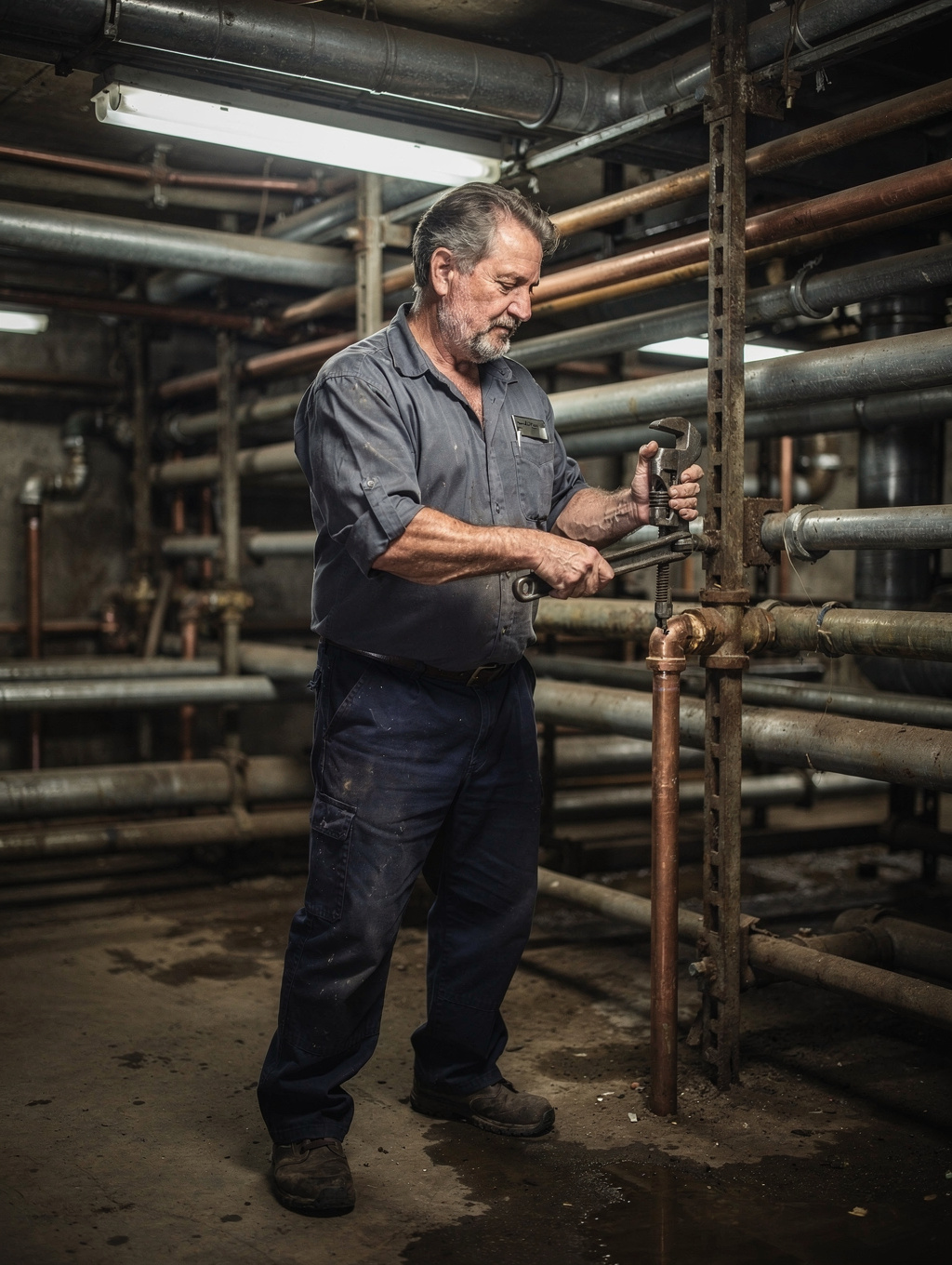 Portrait of Michael Chang, Master Plumber
