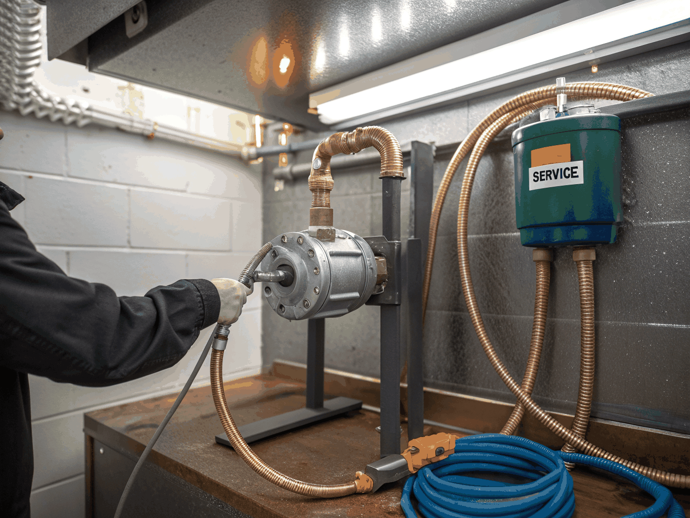 Close-up of dishwasher pump maintenance and repair
